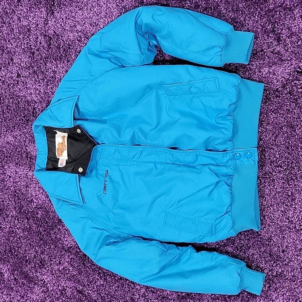 Vintage Comfy Casuals bomber quilt lining jacket USA made Comfy USA spellout